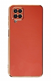 Eiroo Borderline Samsung Galaxy A12 Kamera Korumalı Kırmızı Silikon Kılıf