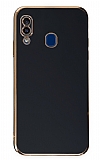Eiroo Borderline Samsung Galaxy A20 / A30 Kamera Korumal Siyah Silikon Klf