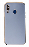 Eiroo Borderline Samsung Galaxy A20 / A30 Kamera Korumal Mavi Silikon Klf