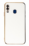 Eiroo Borderline Samsung Galaxy A20 / A30 Kamera Korumal Beyaz Silikon Klf