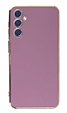 Eiroo Borderline Samsung Galaxy A24 4G Kamera Korumal Mor Silikon Klf