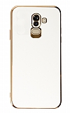 Eiroo Borderline Samsung Galaxy J8 Kamera Korumalı Beyaz Silikon Kılıf