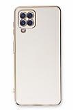 Eiroo Borderline Samsung Galaxy A22 4G Kamera Korumal Beyaz Silikon Klf