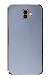 Eiroo Borderline Samsung Galaxy J6 Plus Kamera Korumalı Mavi Silikon Kılıf