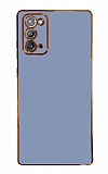 Eiroo Borderline Samsung Galaxy Note 20 Kamera Korumalı Mavi Silikon Kılıf
