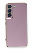 Eiroo Borderline Samsung Galaxy S21 FE 5G Kamera Korumalı Mor Silikon Kılıf