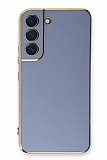 Eiroo Borderline Samsung Galaxy S21 FE 5G Kamera Korumalı Mavi Silikon Kılıf