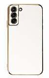 Eiroo Borderline Samsung Galaxy S21 Kamera Korumalı Beyaz Silikon Kılıf
