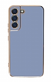 Eiroo Borderline Samsung Galaxy S22 5G Kamera Korumal Mavi Silikon Klf