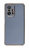 Eiroo Borderline Xiaomi 11T Kamera Korumal Mavi Silikon Klf