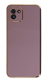 Eiroo Borderline Samsung Galaxy A03 Kamera Korumal Mor Silikon Klf