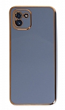Eiroo Borderline Samsung Galaxy A03 Kamera Korumalı Mavi Silikon Kılıf