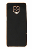 Eiroo Borderline Xiaomi Redmi Note 9S Kamera Korumal Siyah Silikon Klf