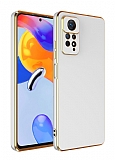Eiroo Borderline Xiaomi Redmi Note 12 Pro 4G Kamera Korumal Beyaz Silikon Klf