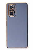 Eiroo Borderline Xiaomi Redmi Note 10 Pro Kamera Korumalı Mavi Silikon Kılıf