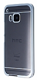 Eiroo Breza HTC One M9 Silver Kenarlı Kristal Kılıf