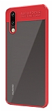 Eiroo Cam Hybrid Huawei P20 Lite Kamera Korumalı Kırmızı Kenarlı Rubber Kılıf