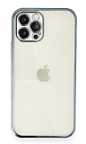 Eiroo Camera Protect iPhone 11 Pro Max Kamera Korumalı Mavi Silikon Kılıf