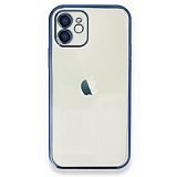 Eiroo Camera Protect iPhone 12 6.1 inç Kamera Korumalı Mavi Silikon Kılıf