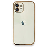 Eiroo Camera Protect iPhone 12 6.1 inç Kamera Korumalı Gold Silikon Kılıf