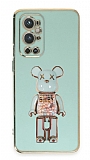 Eiroo Candy Bear OnePlus 9 Pro Standl Yeil Silikon Klf
