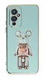 Eiroo Candy Bear OnePlus 9 Standl Yeil Silikon Klf