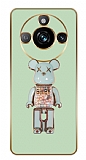 Eiroo Candy Bear Realme 11 Pro Standl Kamera Korumal Yeil Silikon Klf