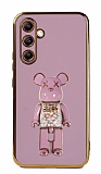 Eiroo Candy Bear Samsung Galaxy A14 4G Standl Mor Silikon Klf