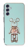 Eiroo Candy Bear Samsung Galaxy A24 4G Standlı Yeşil Silikon Kılıf