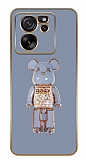 Eiroo Candy Bear Xiaomi 13T Pro Standl Kamera Korumal Mavi Silikon Klf