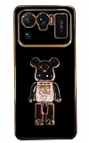 Eiroo Candy Bear Xiaomi Mi 11 Ultra Standl Siyah Silikon Klf