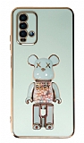 Eiroo Candy Bear Xiaomi Poco M3 Standl Yeil Silikon Klf