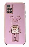 Eiroo Candy Bear Xiaomi Redmi 10 Standl Mor Silikon Klf