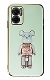 Eiroo Candy Bear Xiaomi Redmi Note 11E Standl Yeil Silikon Klf