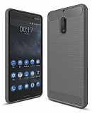 Eiroo Carbon Shield Nokia 6 Ultra Koruma Dark Silver Kılıf