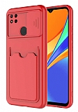 Eiroo Card-X Xiaomi Poco C3 Kamera Korumalı Kırmızı Silikon Kılıf