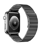 Eiroo Classy Apple Watch Siyah Metal Kordon 42 44 45 49 mm