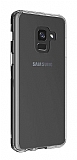 Eiroo Clear Hybrid Samsung Galaxy A8 Plus 2018 Silikon Kenarl effaf Rubber Klf