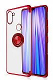 Eiroo Clear Ring Samsung Galaxy A11 Kırmızı Kenarlı Silikon Kılıf
