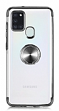 Eiroo Clear Ring Samsung Galaxy A21S Siyah Kenarlı Silikon Kılıf