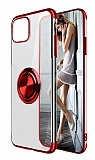 Eiroo Clear Ring Samsung Galaxy A71 Kırmızı Kenarlı Silikon Kılıf