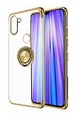 Eiroo Clear Ring Samsung Galaxy M11 Gold Kenarlı Silikon Kılıf