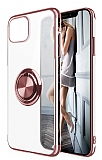 Eiroo Clear Ring Samsung Galaxy Note 10 Lite Rose Gold Kenarlı Silikon Kılıf