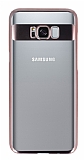 Eiroo Clear Thin Samsung Galaxy S8 Plus Rose Gold Kenarlı Şeffaf Rubber Kılıf