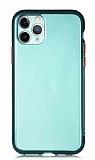 Eiroo Color Button iPhone 11 Pro Max Yeşil Silikon Kılıf
