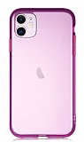 Eiroo Color Button iPhone 11 Mor Silikon Klf