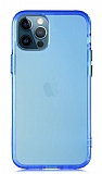 Eiroo Color Button iPhone 12 Pro Max 6.7 inç Mavi Silikon Kılıf