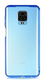 Eiroo Color Button Xiaomi Redmi Note 9S Mavi Silikon Kılıf