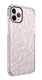 Eiroo Color Crystal iPhone 11 Pro Max Pembe Silikon Kılıf