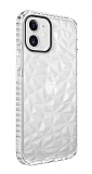 Eiroo Color Crystal iPhone 12 Beyaz Silikon Kılıf
